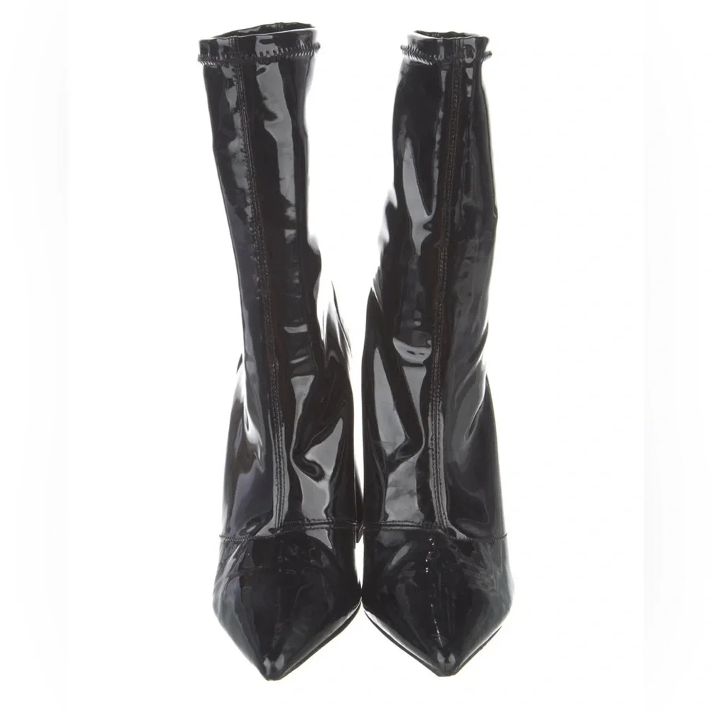 Naked Wolfe Glossy Black Heeled Boots - Picture 3 of 6